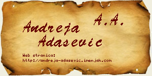 Andreja Adašević vizit kartica